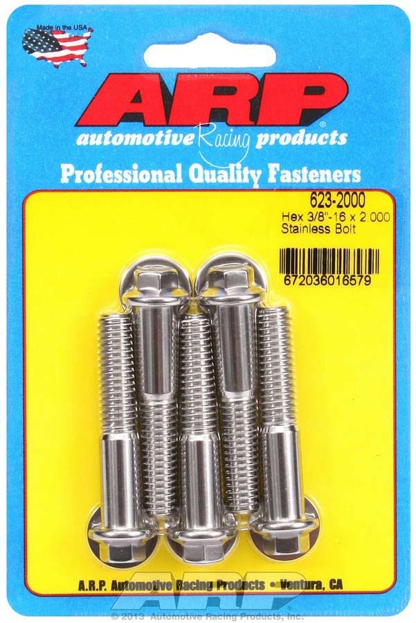 Arp S/S Bolt Kit - 6pt. (5) 3/8-16 x 2.000 MPN ARP623-2000 For Universal use