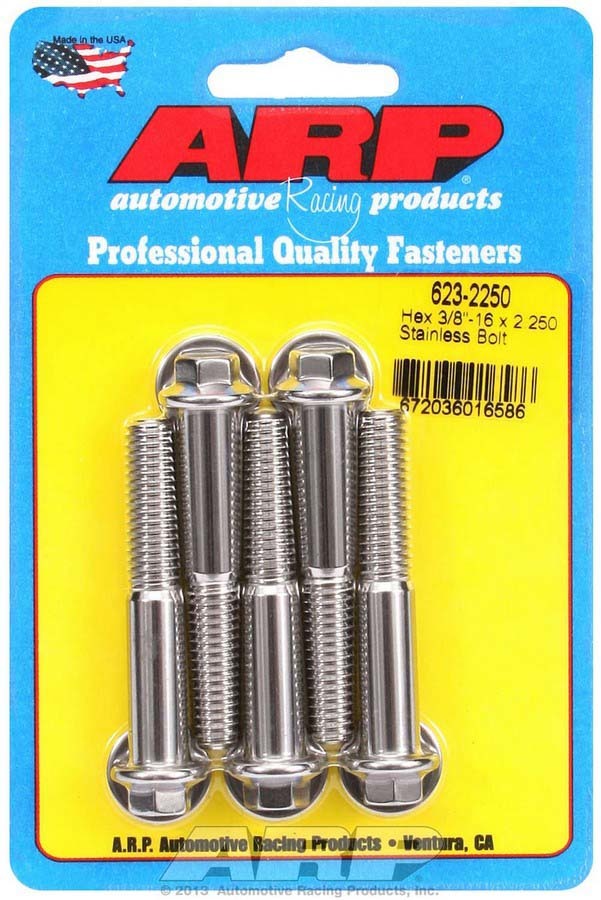 Arp S/S Bolt Kit - 6pt. (5) 3/8-16 x 2.250 MPN ARP623-2250 For Universal use