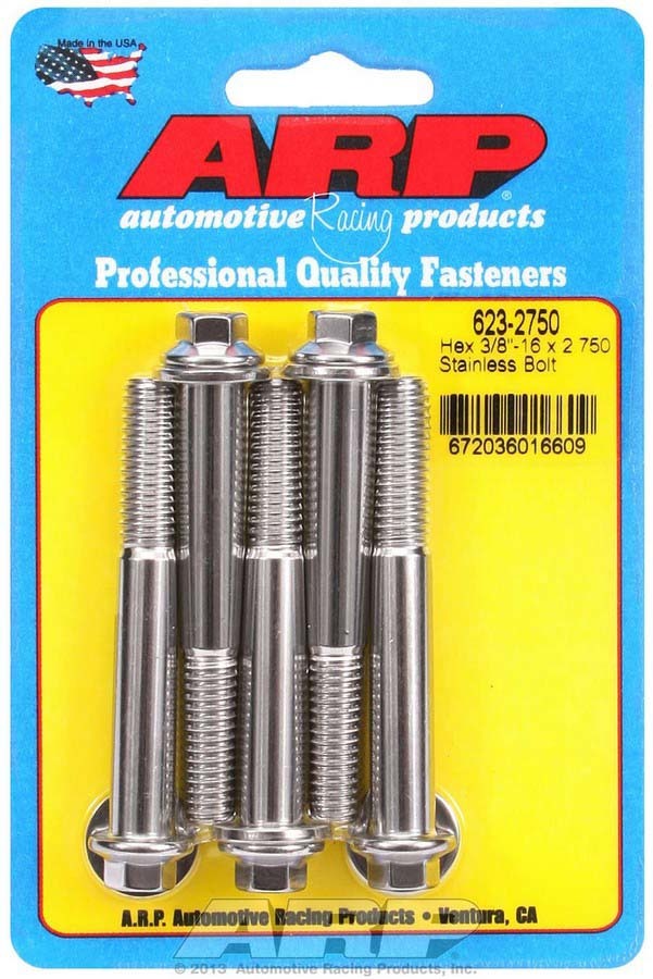 Arp S/S Bolt Kit - 6pt. (5) 3/8-16 x 2.750 MPN ARP623-2750 For Universal use