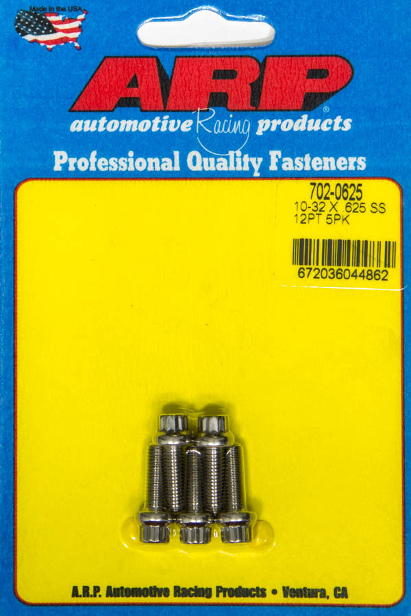 ARP S/S Bolt Kit -12pt (5pk) 10-32 x .625 ARP702-0625
