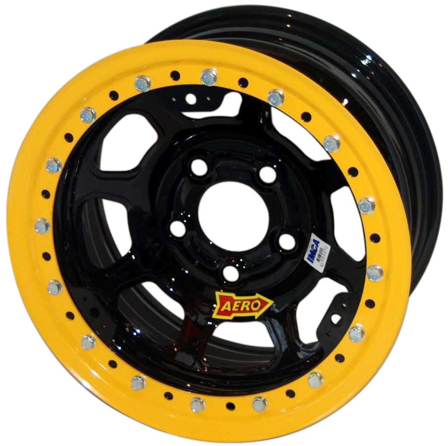 Aero Race Wheels 15x8 4in 5.00 Black w/ Black Ring ARW53-185040B