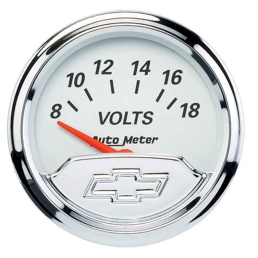 Autometer 2-1/16 Voltmeter Gauge Chevy Bowtie Series MPN ATM1391-00408 For Chevrolet