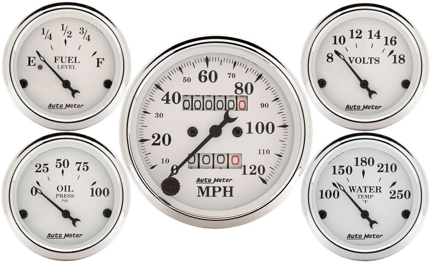 Autometer Old Tyme White Gauge Kit Mech Speedo MPN ATM1601