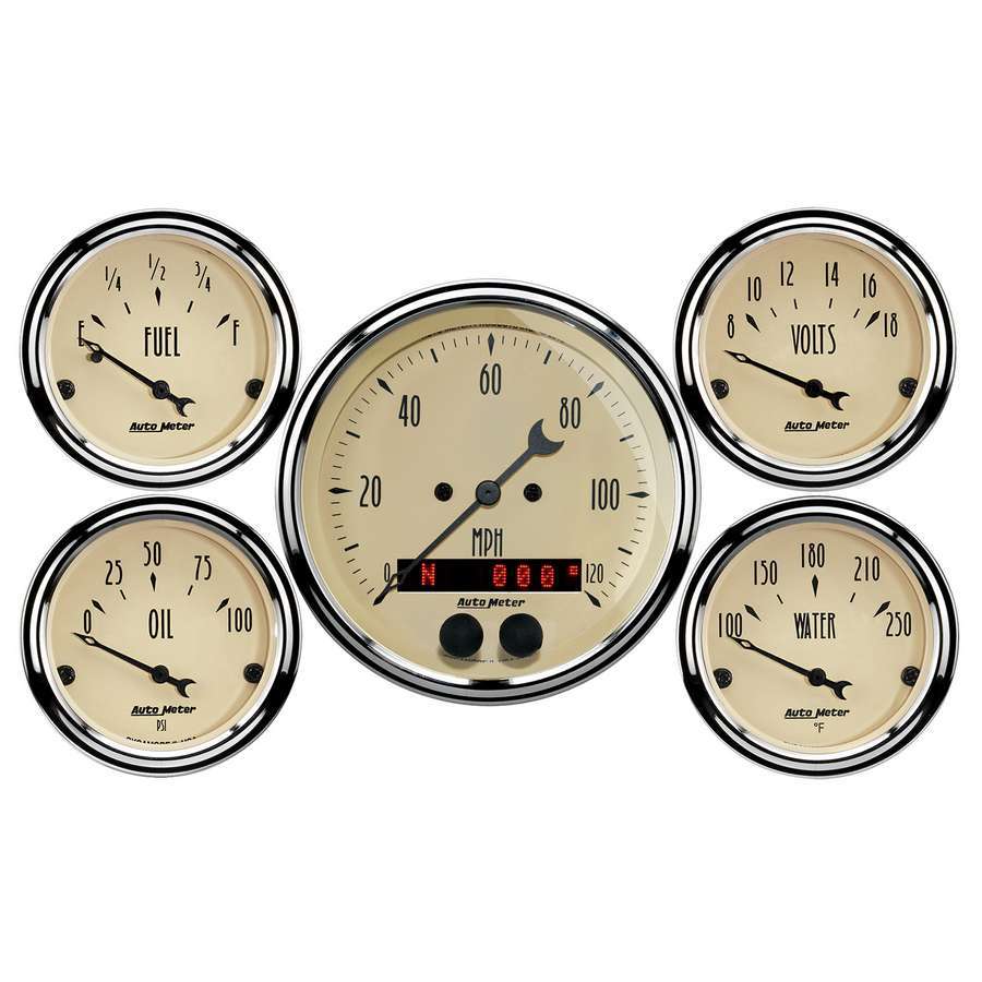 Autometer Antique Beige Gauge Kit w/GPS Speedo MPN ATM1850