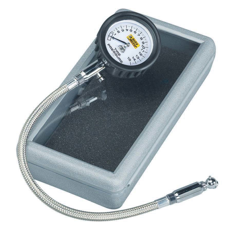Autometer Tire Pressure Gauge 0-15 PSI Analog w/Bleed Valve ATM2159