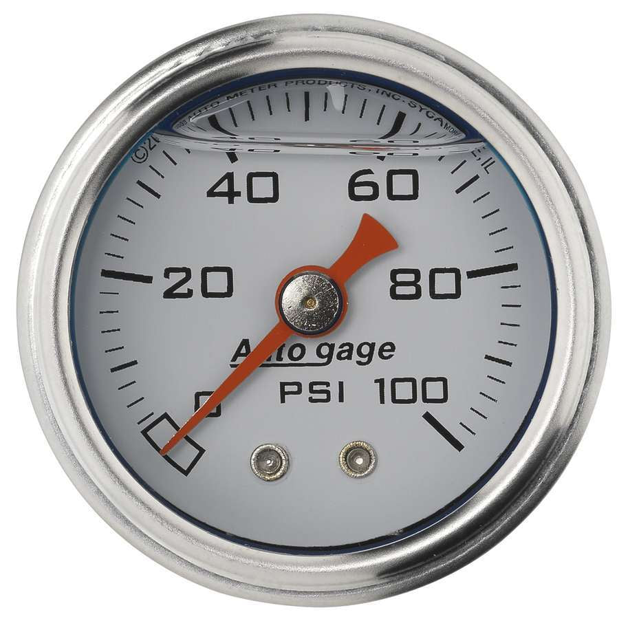 Autometer 1-1/2in Pressure Gauge 0-100psi- White ATM2177