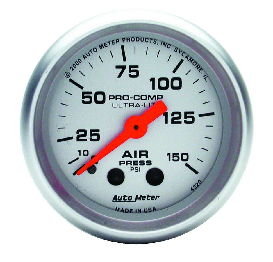 Autometer 2-1/16in U/L Air Press. Gauge 0-150psi MPN ATM4320