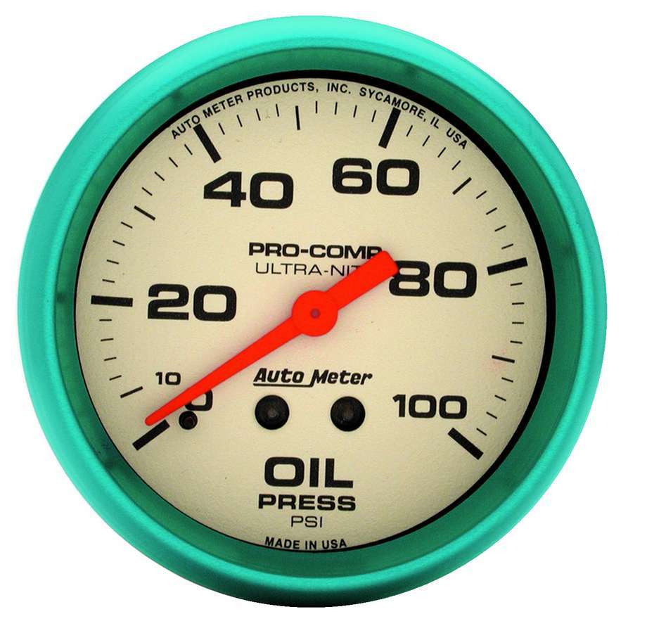 Autometer 2-5/8 Ultra-Nite Oil Press. Gauge 0-100psi MPN ATM4521