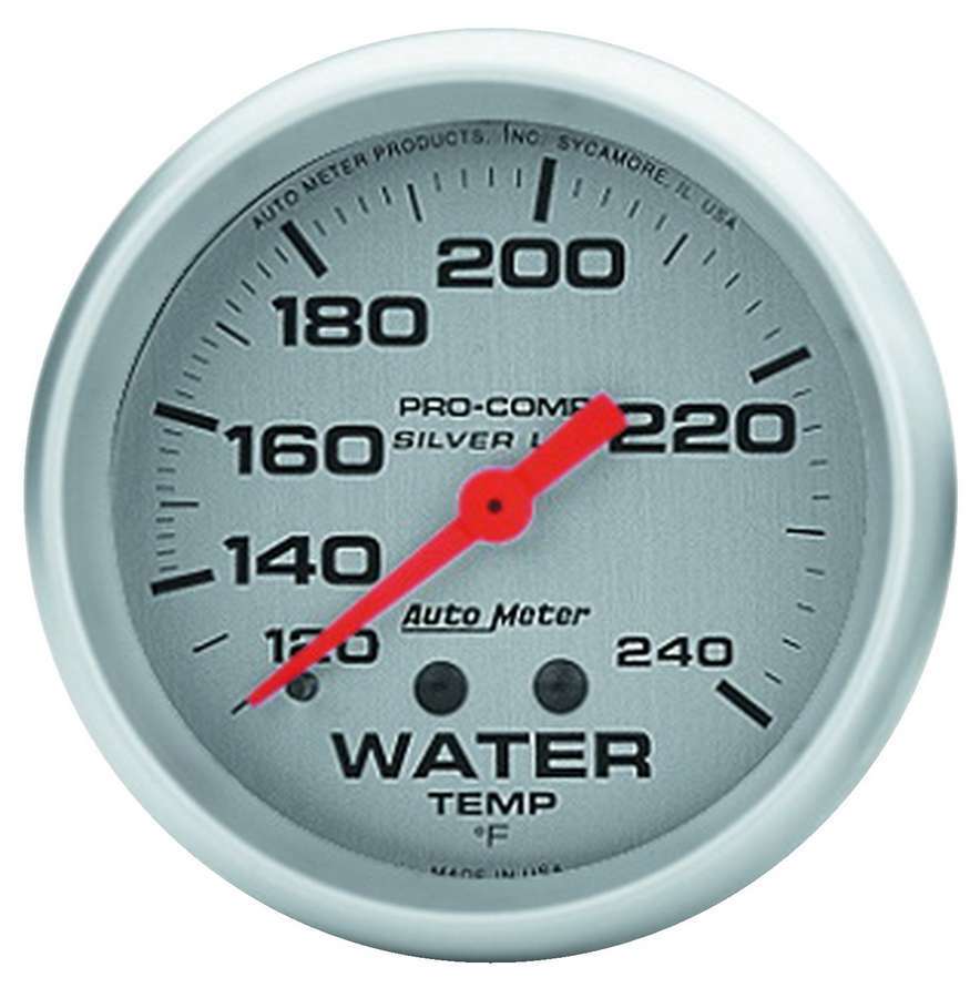 Autometer Pro Comp 2-5/8in Silver Liq-Fill Water 120-240 MPN ATM4632