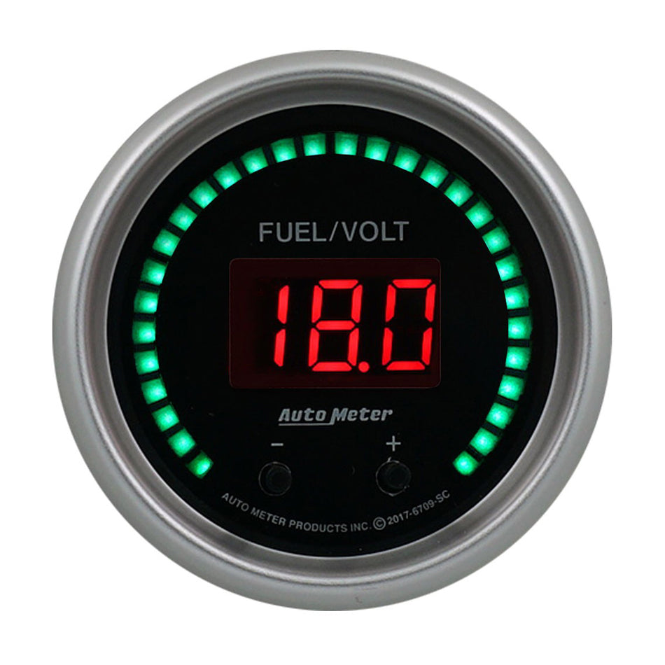 Autometer 2-1/16 Fuel/Volt Gauge Elite Digital SC Series ATM6709-SC