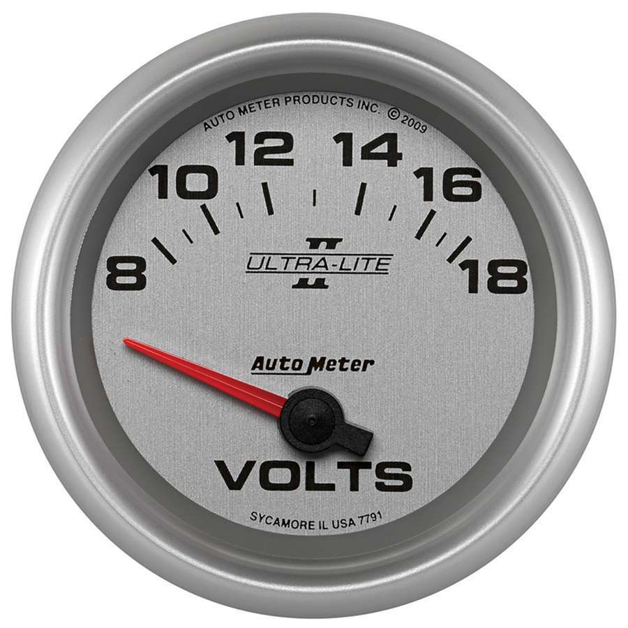 Autometer 2-5/8 U/L II Voltmeter Gauge 8-18volts MPN ATM7791