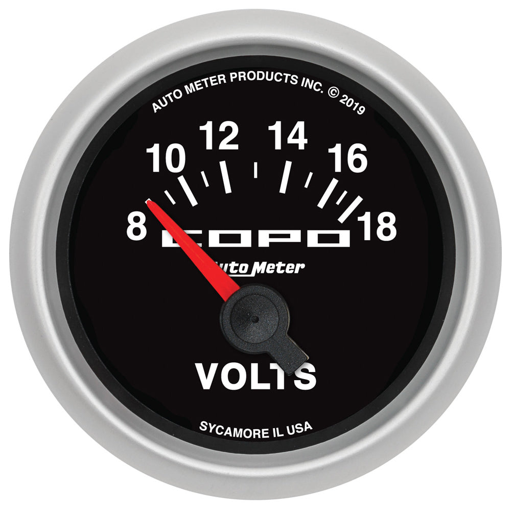 Autometer 2-1/16 COPO Voltmeter Gauge 8-18 Volts MPN ATM880874