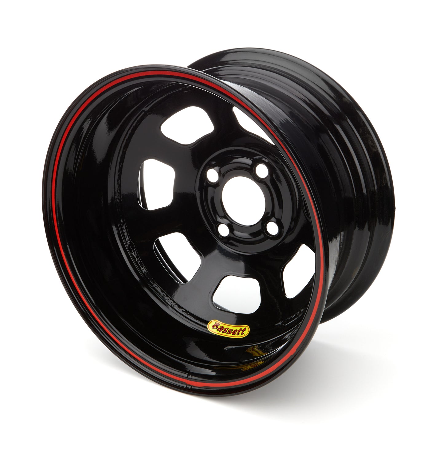 Bassett Wheel 14x7 D-Hole 4x 4.25in 1in BS Black BAS47SP1