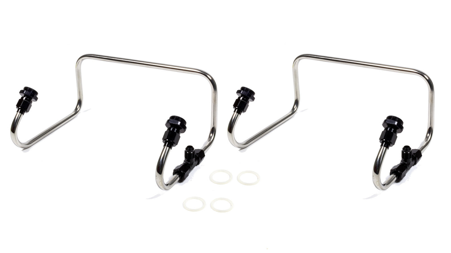 THE BLOWER SHOP Dual Inlet Fuel Line Kit Holley 4150 Black Anod. BLS4372-AB