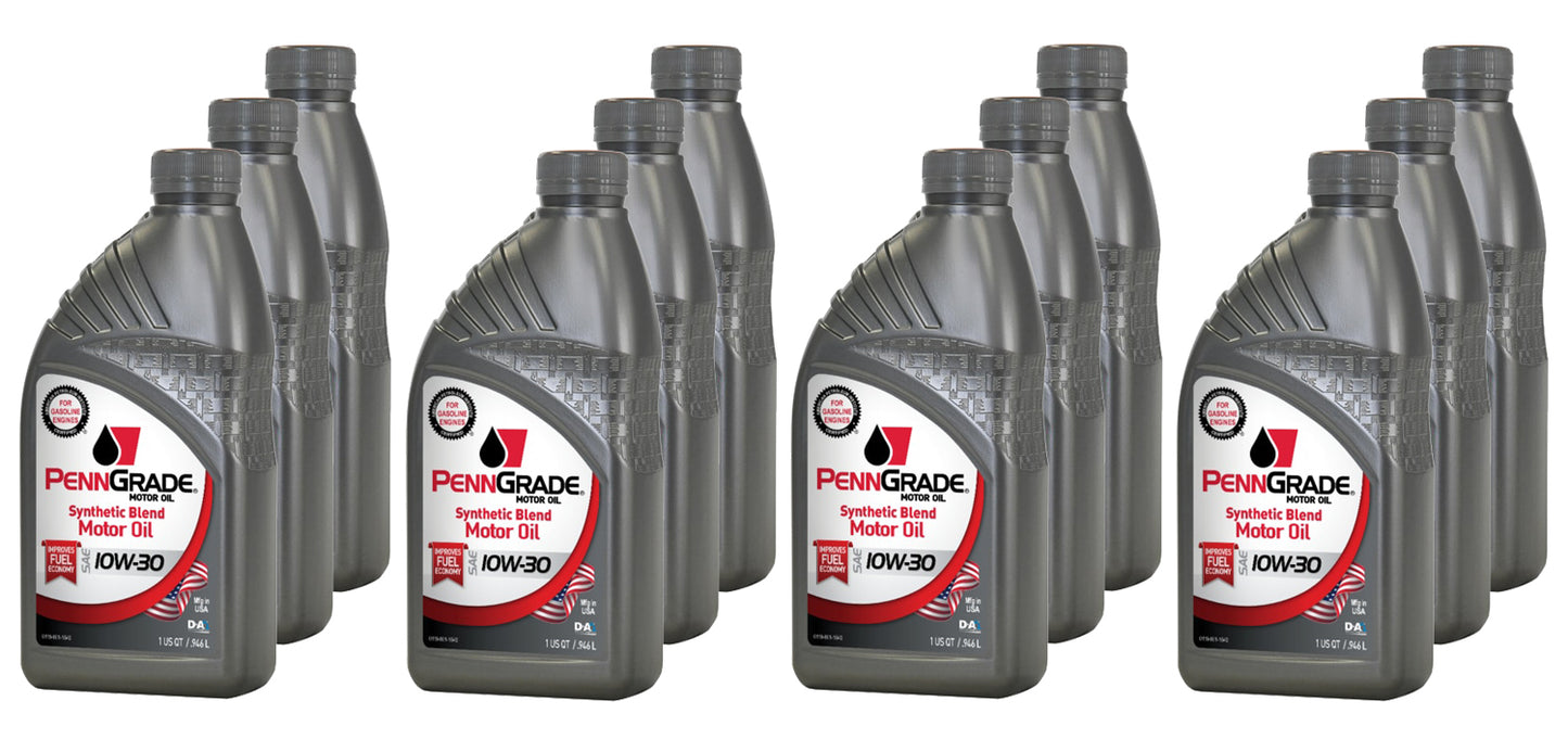PENNGRADE MOTOR OIL PennGrade Syn Blend 10w 30 Case 12 x 1 Quart BPO62736-12