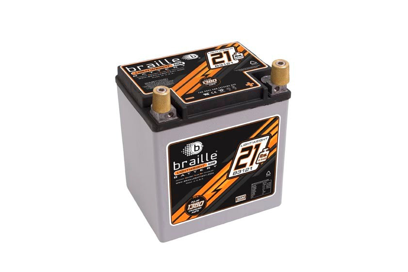 Braille Auto Battery Racing Battery 21lbs 1380 PCA 6.6x5.1x6.8 MPN BRBB3121 For GM