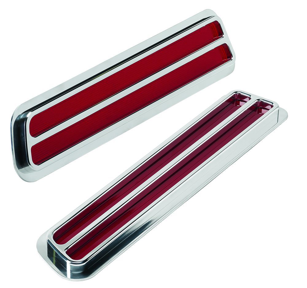 Billet Specialties 1969 Camaro Taillights Polished Slotted MPN BSP61737 For GM F-Body 1969