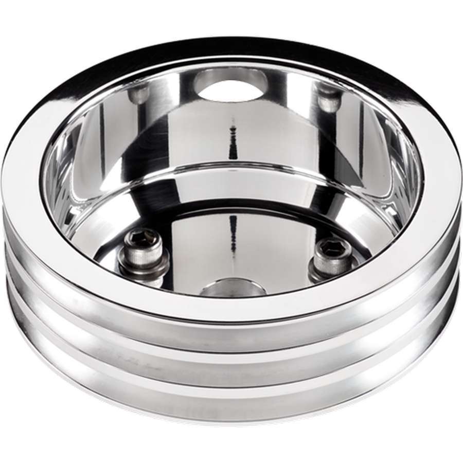 Billet Specialties SBC 3 GRV Crank Pulley LWP Polished MPN BSP78230 For Chevy