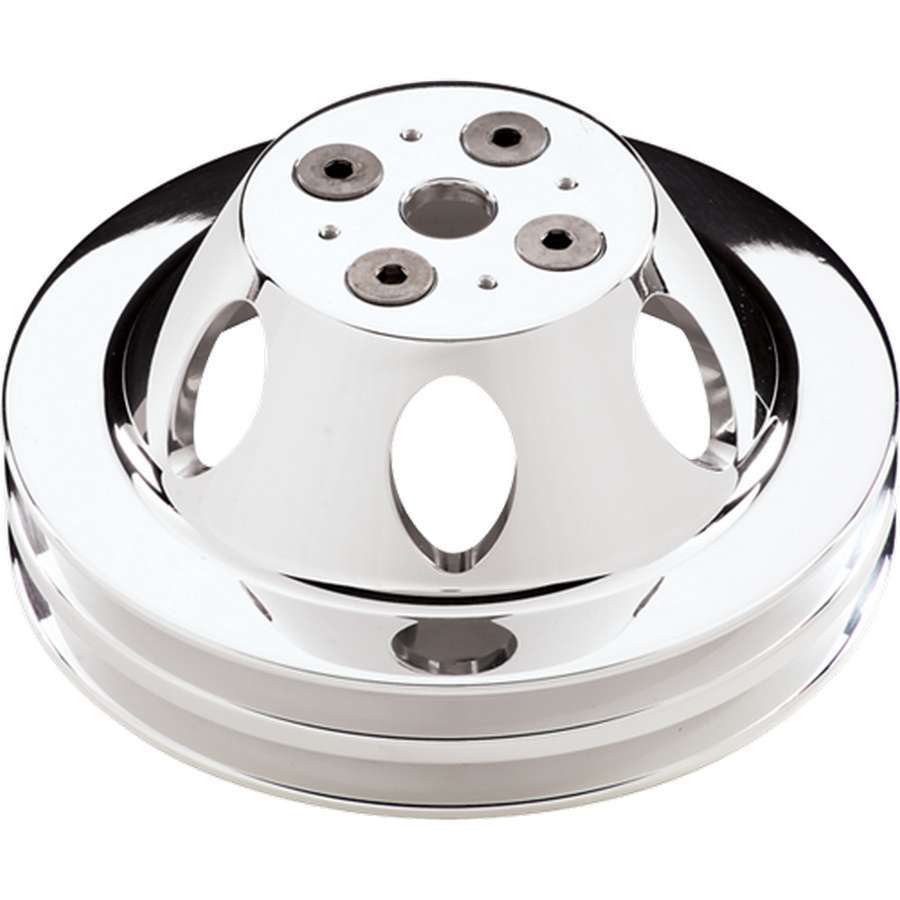 Billet Specialties Polished SBC 2 Groove Upper Pulley MPN BSP80220 For Chevy