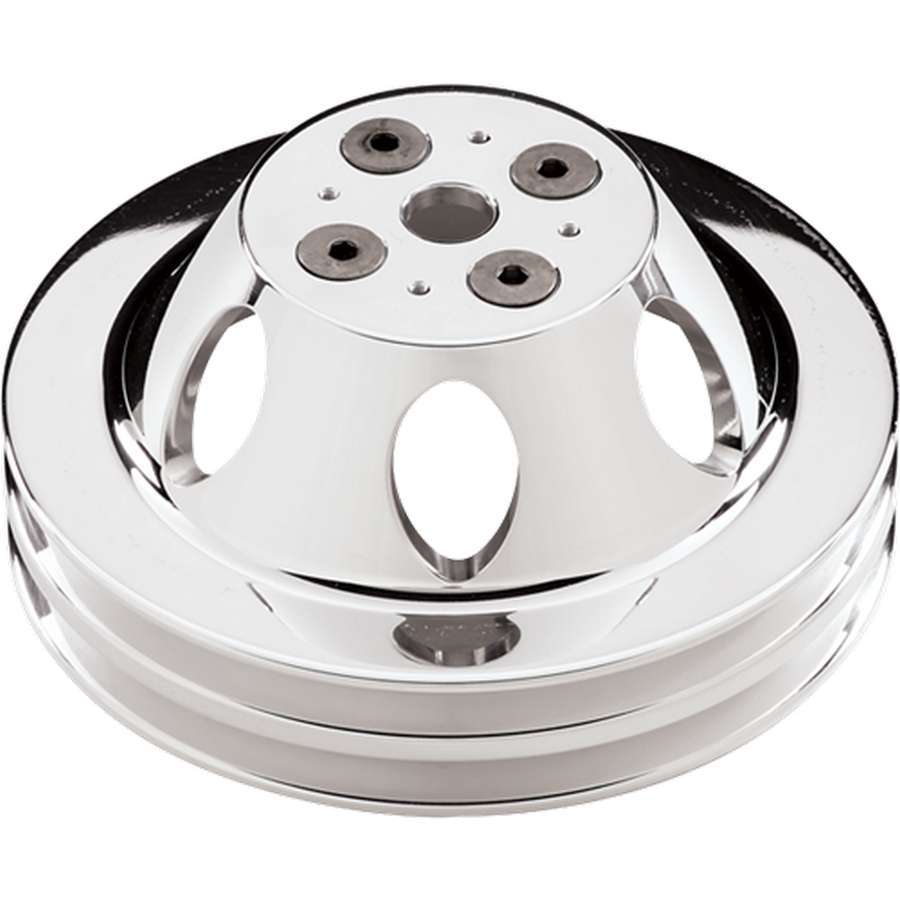 Billet Specialties Polished BBC 2 Groove Upper Pulley MPN BSP82220 For Chevy