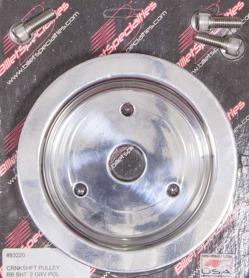 Billet Specialties Polished BBC 2 Groove Lower Pulley MPN BSP83220 For Chevy