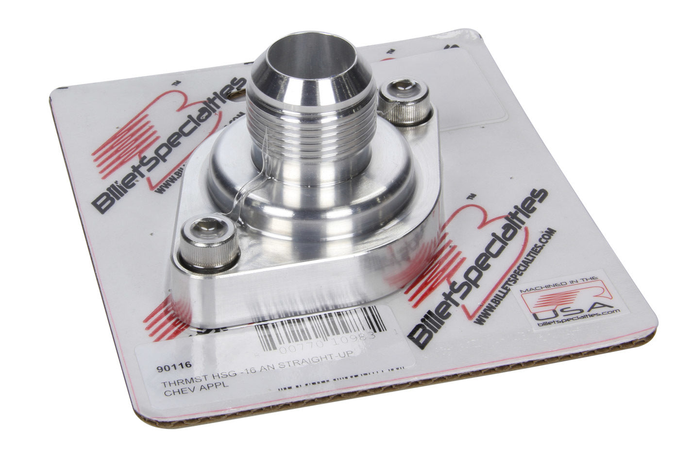 Billet Specialties Thermostat Housing -16AN Straight Up Chevy BSP90116