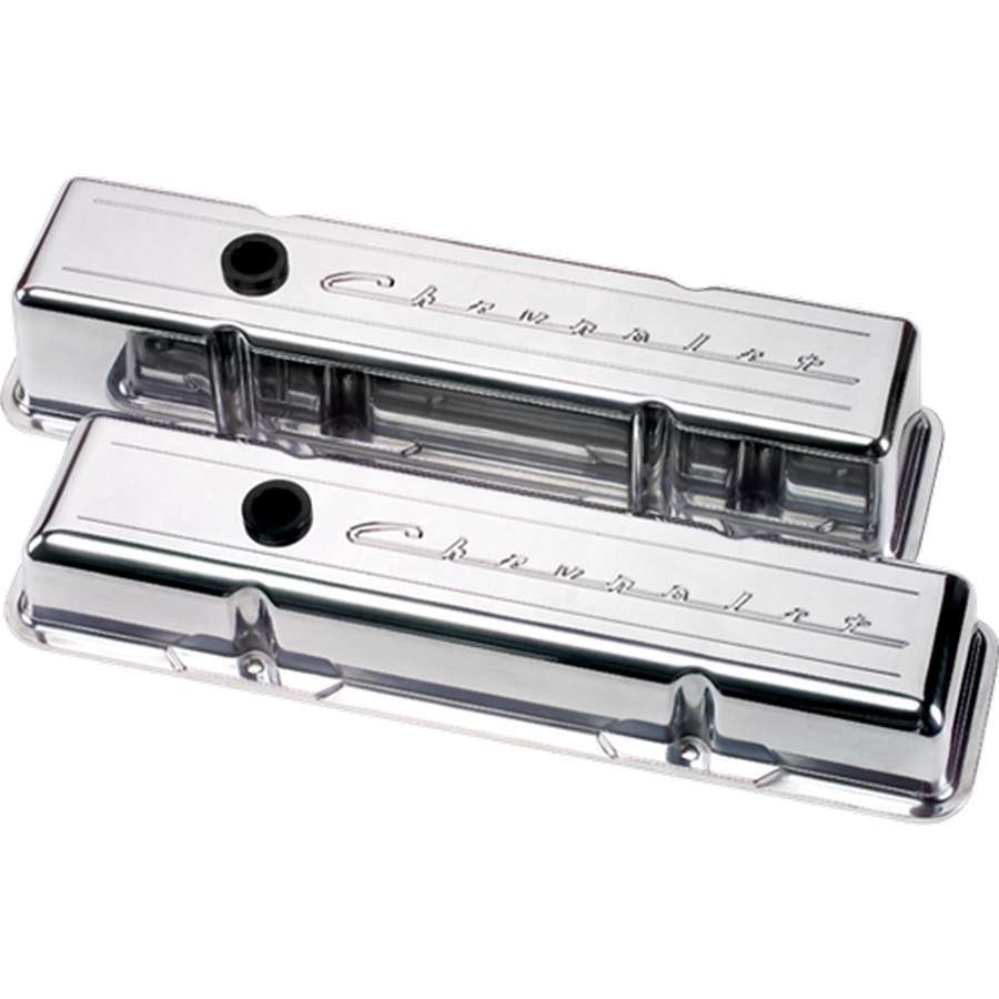 Billet Specialties SBC Script Short Valve Cover MPN BSP95123 For Chevrolet, Chevy