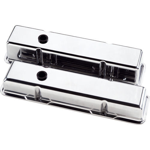 Billet Specialties Valve Cover SBC Short Plain Polished MPN BSP95129 For Chevy