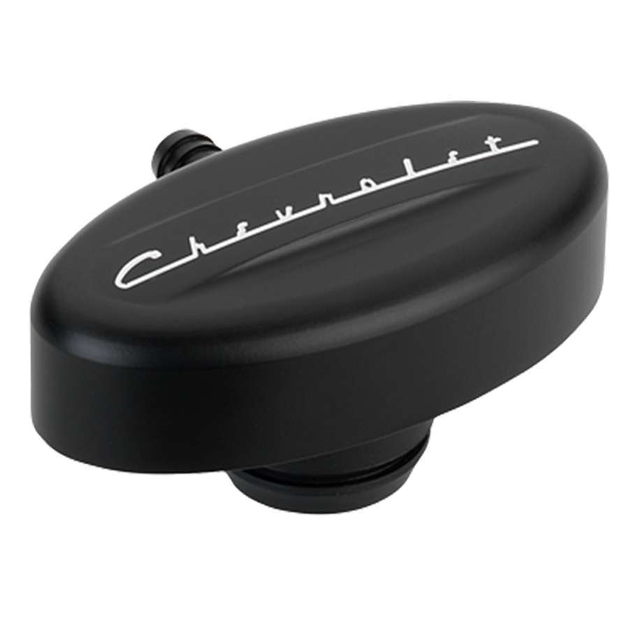 Billet Specialties PCV Breather 1-1/4in VC Retro Black Chevrolet MPN BSPBLK21923 For Chevrolet