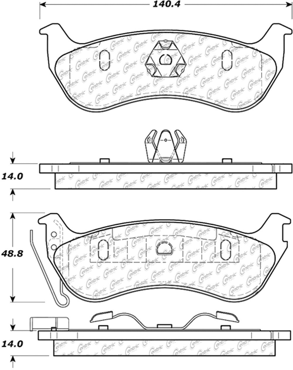 C-TEK Ceramic Brake Pads with Shims Centric Brake Parts CBP103.09640