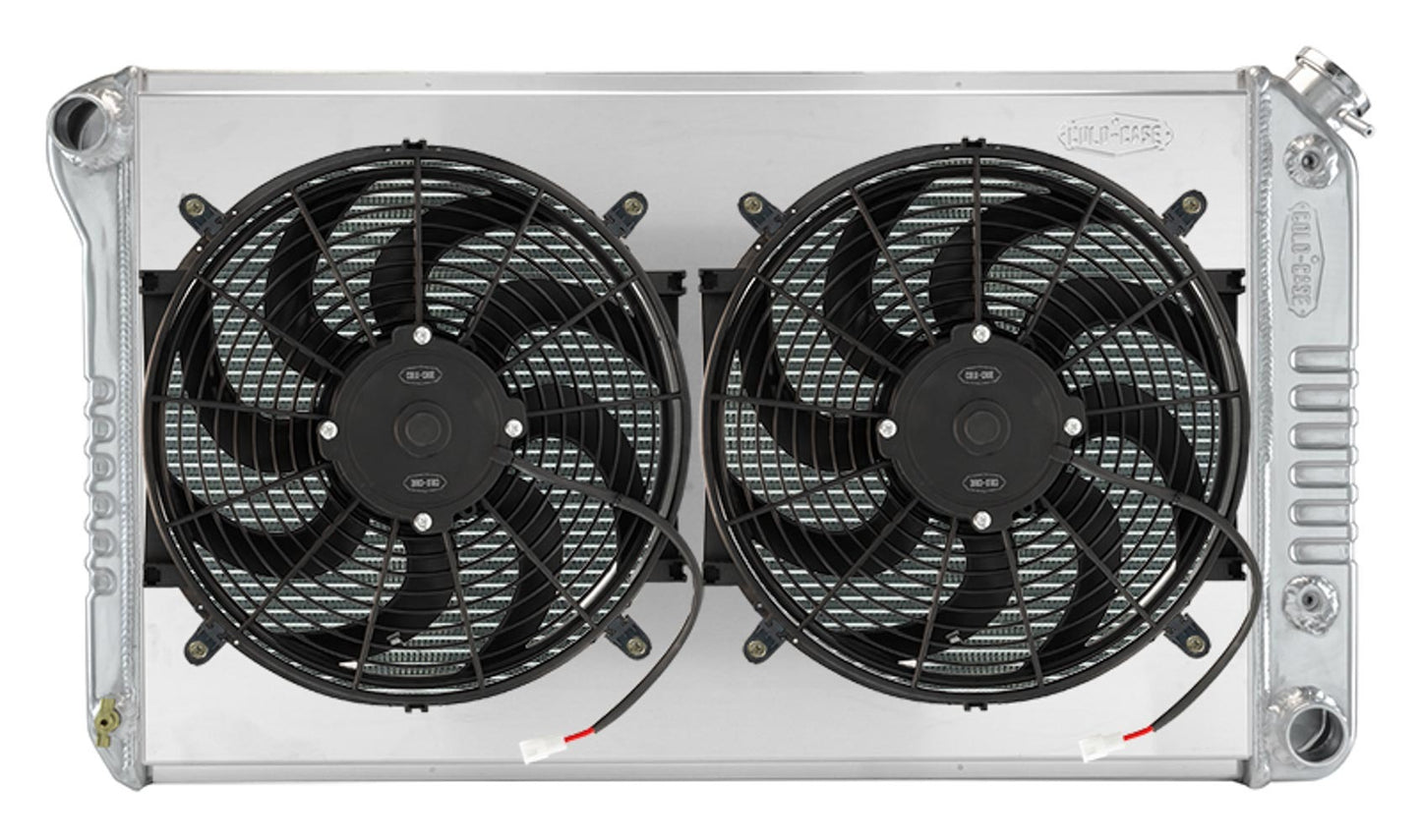 Cold Case Radiators 68-77 A-Body Radiator w/Dual 14in Fan Kit MPN CCRGMA42ASK For GM A-Body 1968-77