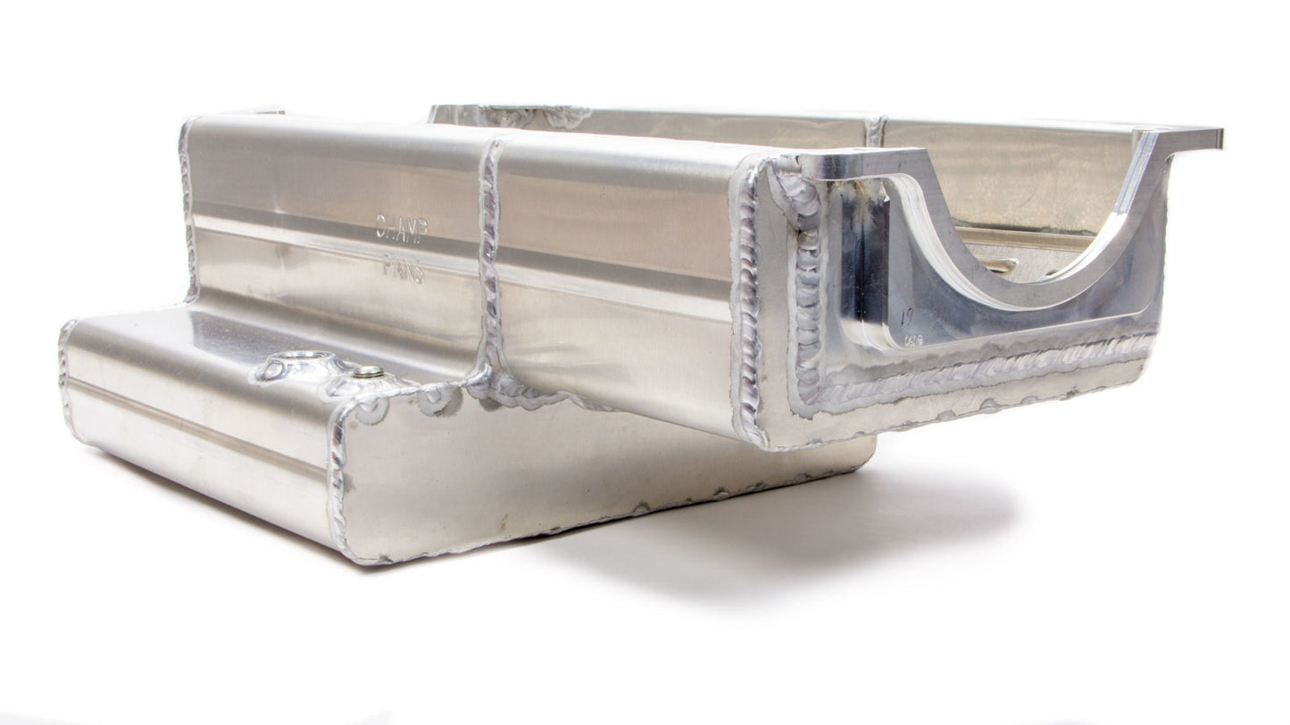 Champ Pans SBC Alm Oil Pan 8qts 7in Deep w/Kickout MPN CHAPRO1100KO For Chevy