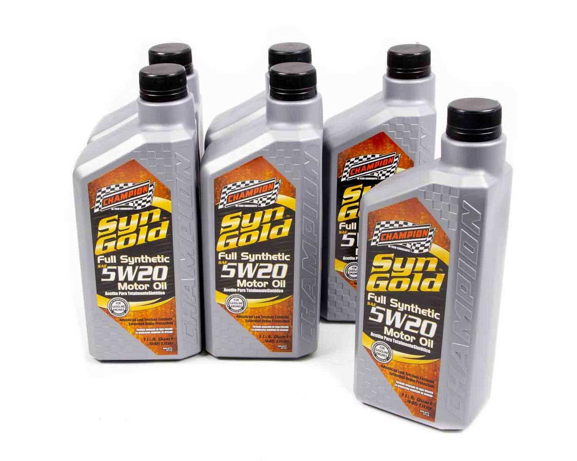 Champion Brand 5W20 SynGold Synthetic oil Case 6x1 Quarts MPN CHO4430H-6