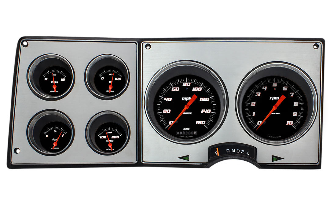 Classic Instruments 73-87 GM P/U Gauges Velocity Black MPN CLACT73VSB For GM Fullsize SUV, Truck 1973-87