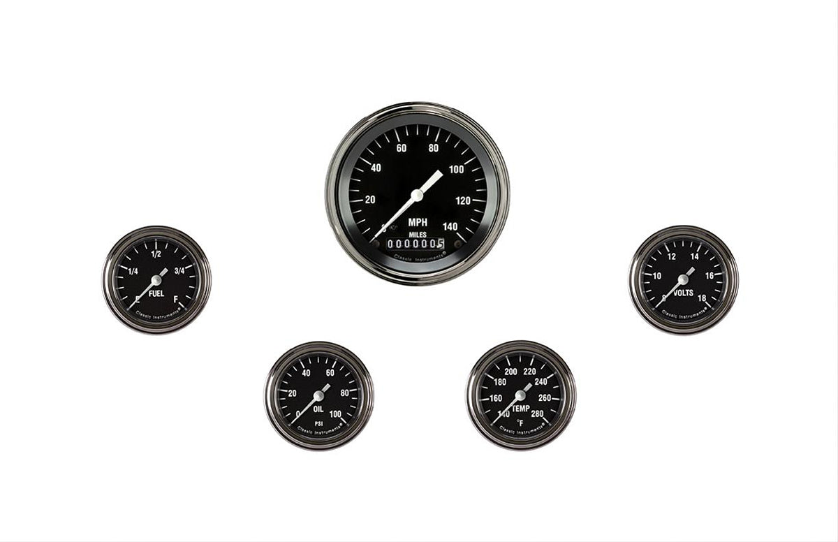 Classic Instruments Hot Rod 5 Gauge Set 2-1/8 Full Sweep MPN CLAHR100SLF