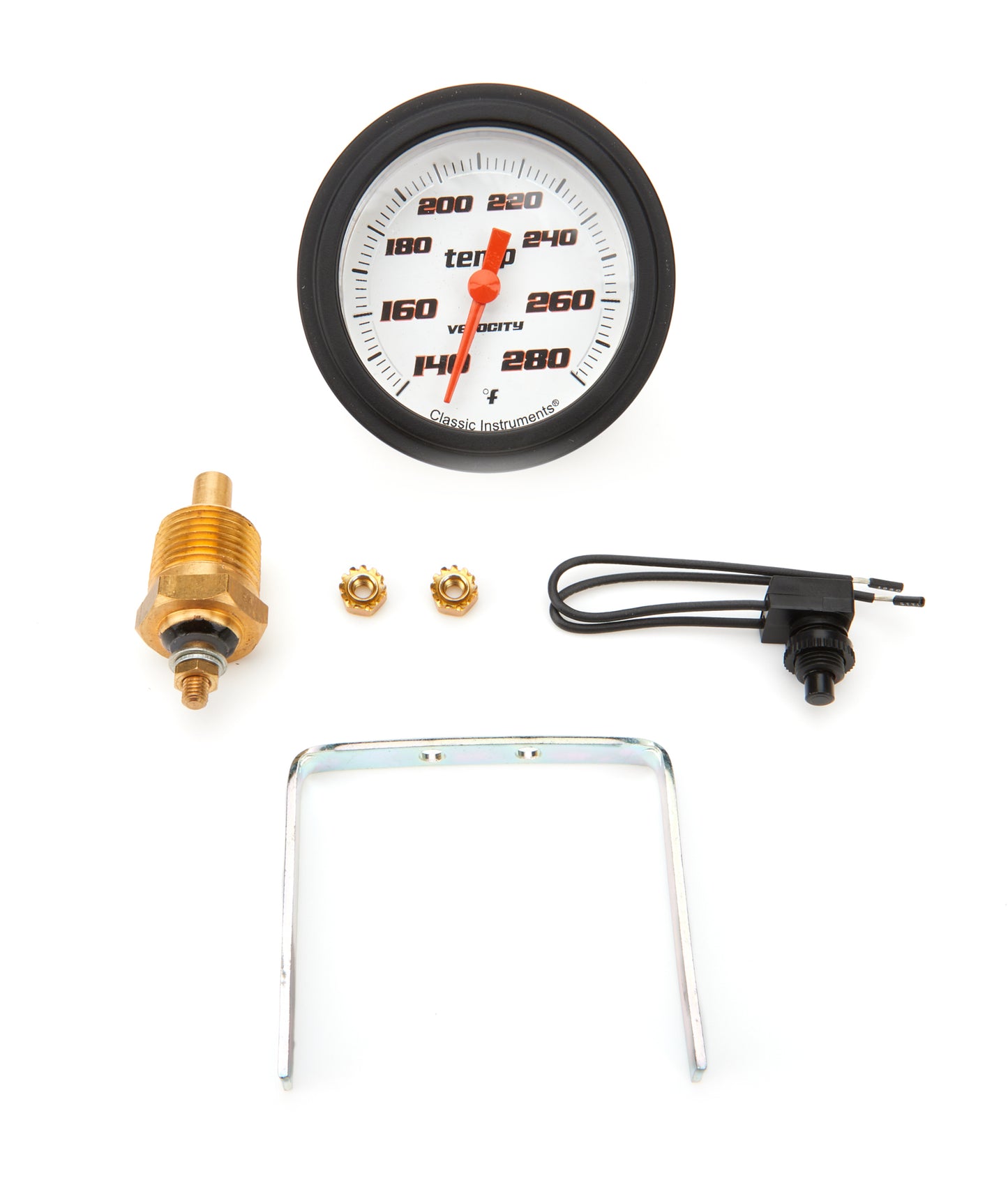 Classic Instruments Velocity White Temperatu re Gauge 2-5/8 Full Swee MPN CLAVS326WBLF-08