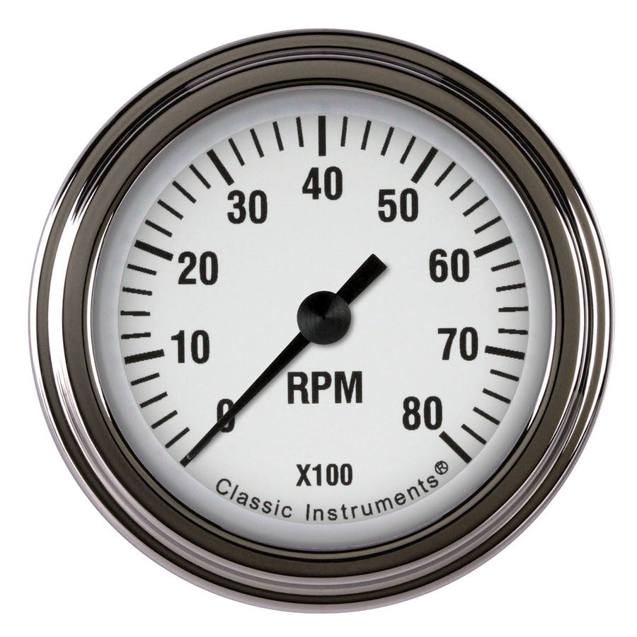 Classic Instruments White Hot Tachometer 2-1/8 Full Sweep MPN CLAWH183SLF