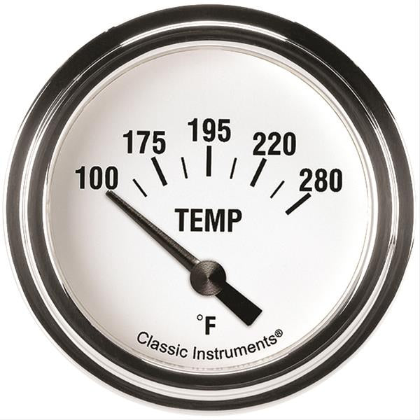 Classic Instruments White Hot Temperature Ga uge 2-5/8 Short Sweep MPN CLAWH226SLF-04