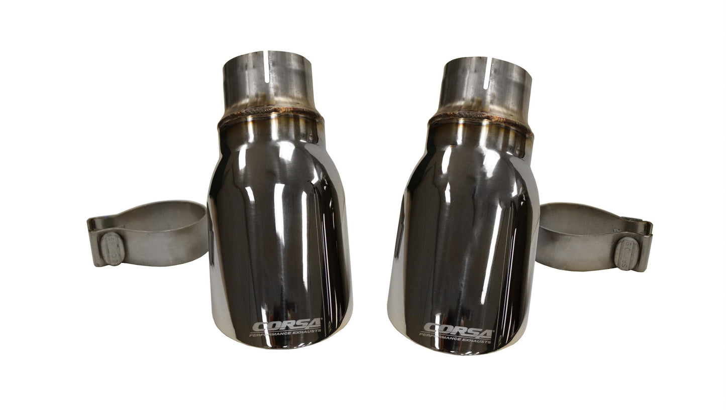 Corsa Performance Two Single 4in Polished Pro-Series Tips Kit MPN COR14977 For Dodge, Mopar Gen III 2015-16
