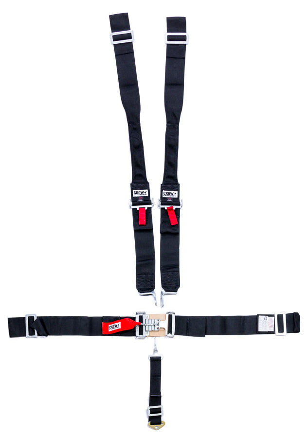 Crow Safety Gear 5-Pt Harness Big Latch Blk Hans Wrap Around Pul MPN CRW11074-DB