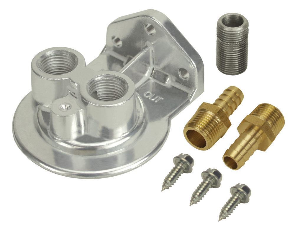 Derale Single Mount Oil Filter Mount Ports Up MPN DER13005 For Universal use
