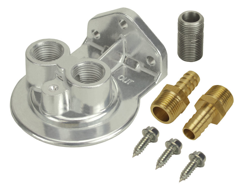Derale Single Mount Oil Filter Mount Ports Up MPN DER15708 For Universal use