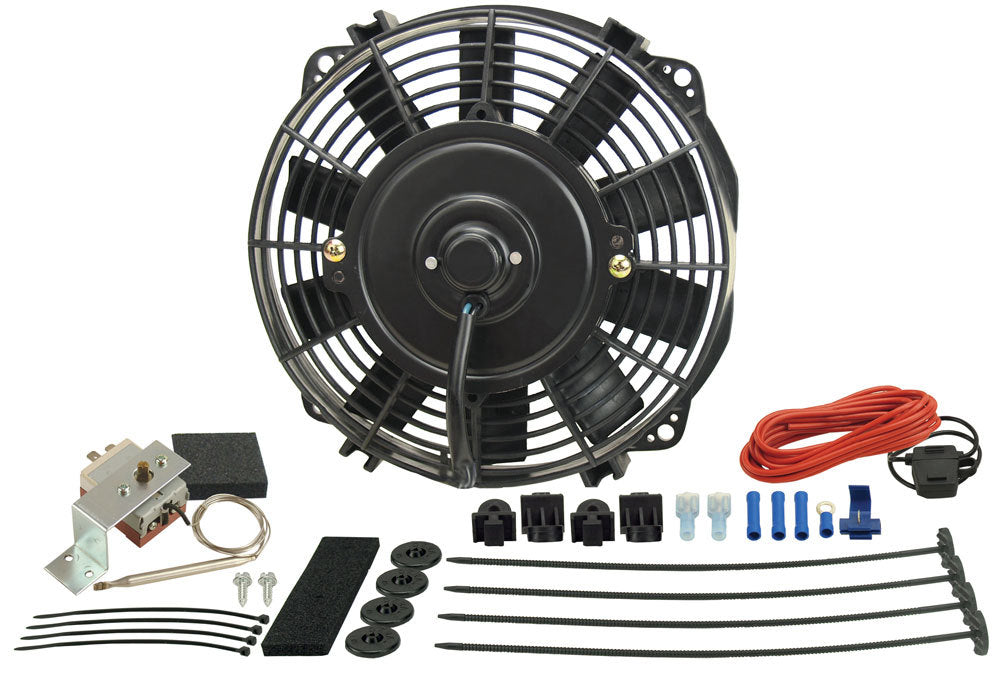 Derale 9in Fan Straight Blade Fan &Thermostat 475 CFM MPN DER16309