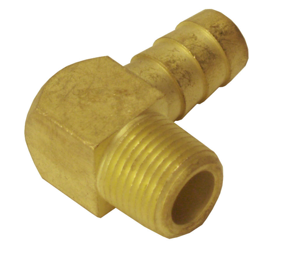 Derale 1/2in NPT M x 1/2in Bar b 90 Degree Hose Fitting DER98244