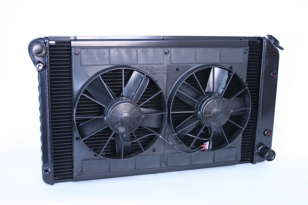 Dewitts Radiator Radiator w/Fans Camaro 70-81 Auto Trans Black MPN DEW32-4239005A For GM F-Body 1970-81