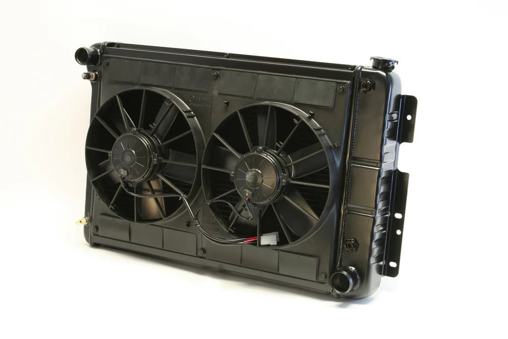 Dewitts Radiator Radiator w/Fans Camaro 67-69 BBC Man Trans Blk MPN DEW32-4239022M For GM F-Body 1967-69