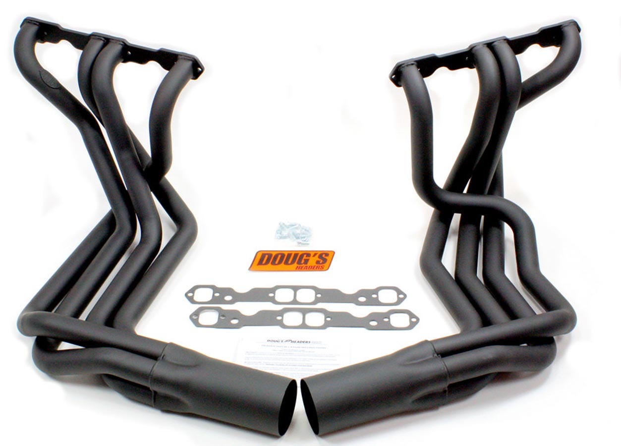Dougs Headers SBC Side Mount Headers - Black - 63-82 Vette MPN DGHD380-B For Chevy Corvette 1963-82
