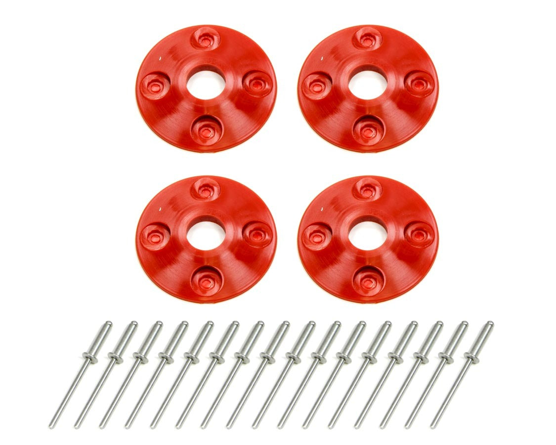 Dominator Race Products Scuff Plate Plastic 4pk Red DOM1202-RD