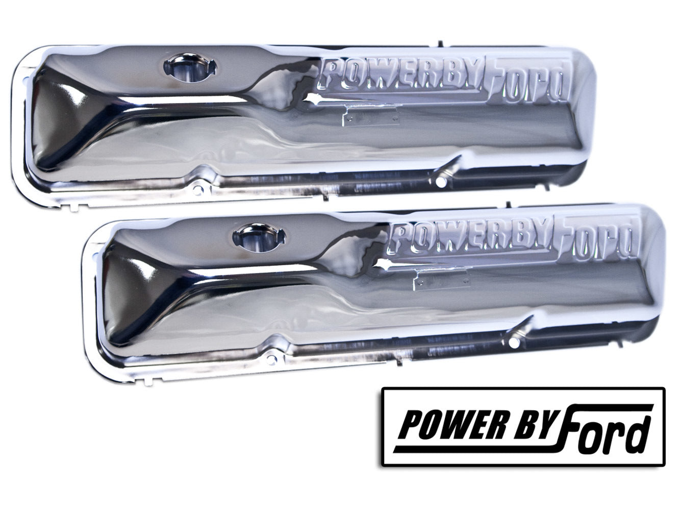 Drake Automotive Group 390/428 Valve Cover Chrome Power By Ford MPN DRAC6OZ-6A582-C For Ford FE-Series