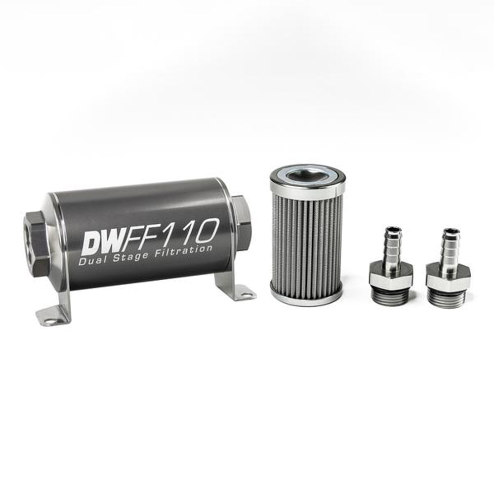Deatschwerks In-line Fuel Filter Kit 3/8 Hose Barb 100-Micro MPN DWK8-03-110-100K-38